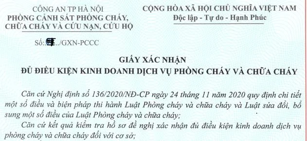 xin giấy phép pccc cho hộ kinh doanh