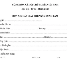 Mẫu giấy phép xây dựng tạm mới nhất 2025