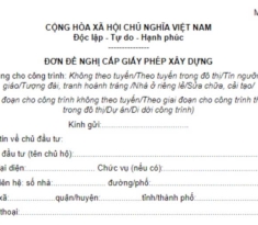 Mẫu đơn đề nghị cấp giấy phép xây dựng chuẩn nhất 2025
