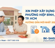  Xin Giấy Phép Xây Dựng Phường Hiệp Bình, TP.HCM