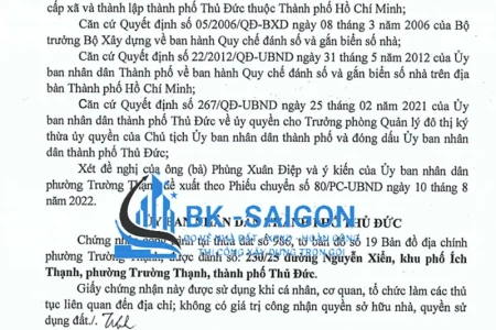Dịch vụ xin cấp chứng nhận số nhà trước khi hoàn công tại Tp. HCM