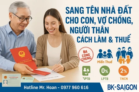 Sang Tên Nhà Đất Cho Con, Vợ Chồng, Người Thân – Cách Làm & Thuế (2025)
