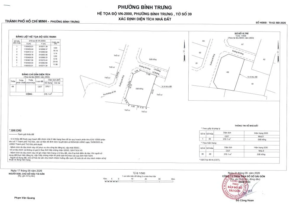 đo đạc cắm mốc ranh phường An Khánh