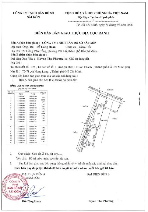 đo đạc cắm mốc ranh phường An Khánh