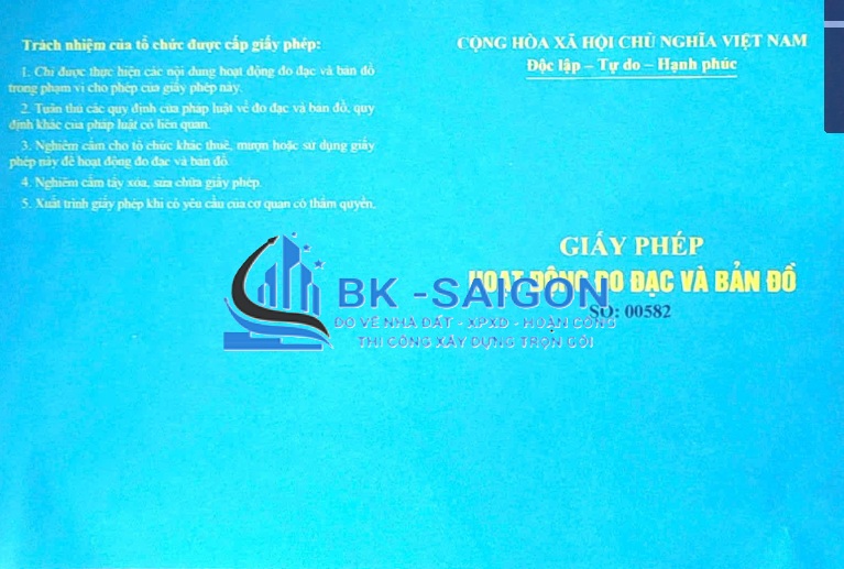 Chứng chỉ năng lực đo đạc bản đồ Bản Đồ Số Sài Gòn