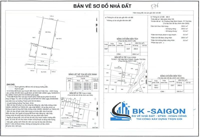 Dịch vụ đo vẽ bản vẽ hiện trạng nhà đất Quận 1, TP.HCM