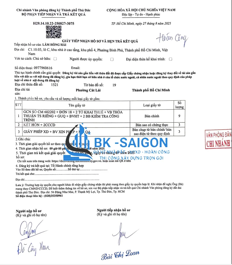 Dịch vụ hoàn công nhà ở Quận 3 trọn gói – BK-Saigon