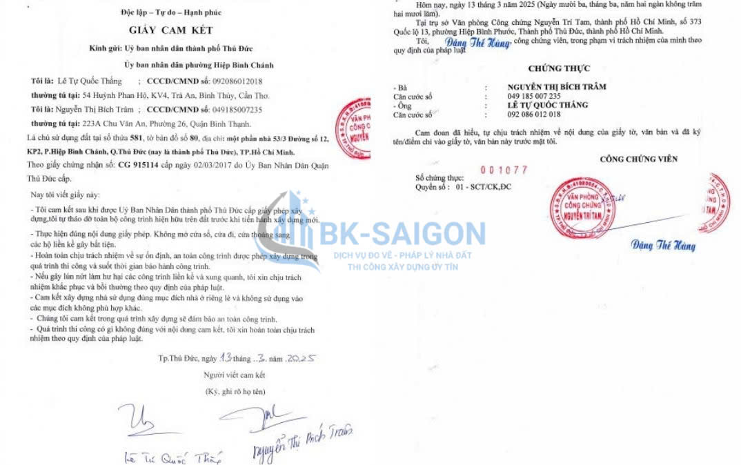 xin giấy phép xây dựng Phường Thủ Đức