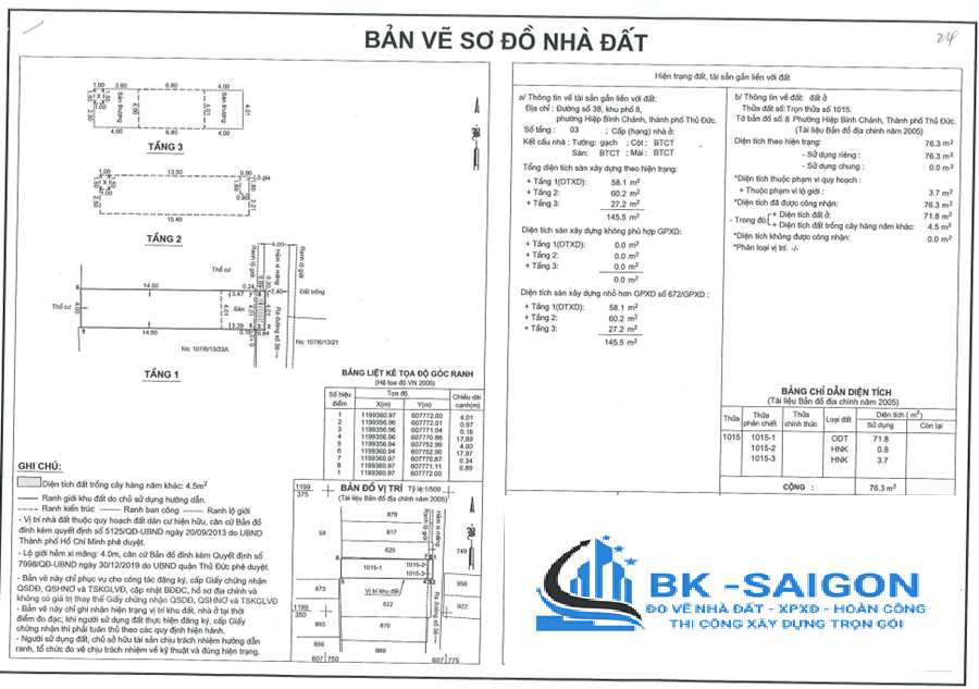 đo vẽ hoàn công nhà ở Phường Phước Long