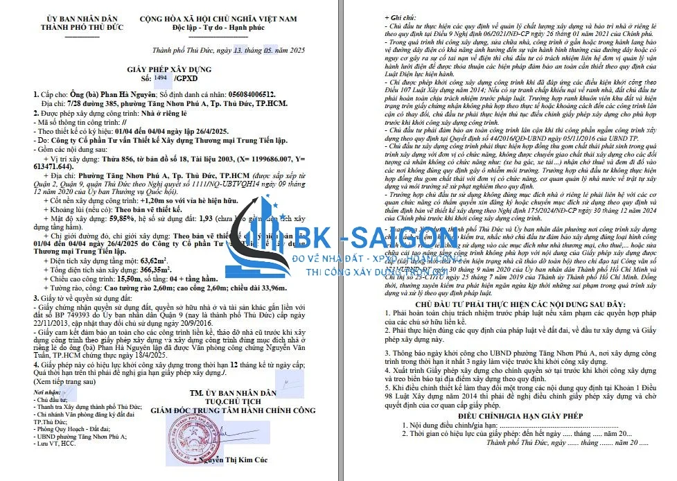 Xin giấy phép xây dựng quận Tân Phú