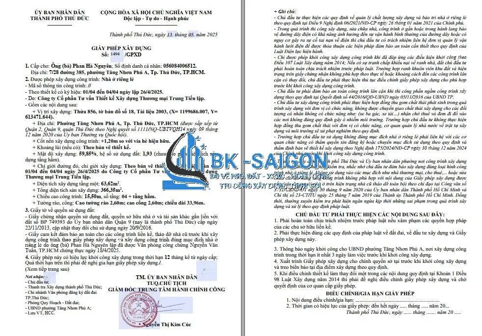 Xin giấy phép xây dựng phường An Hội Tây, TPHCM