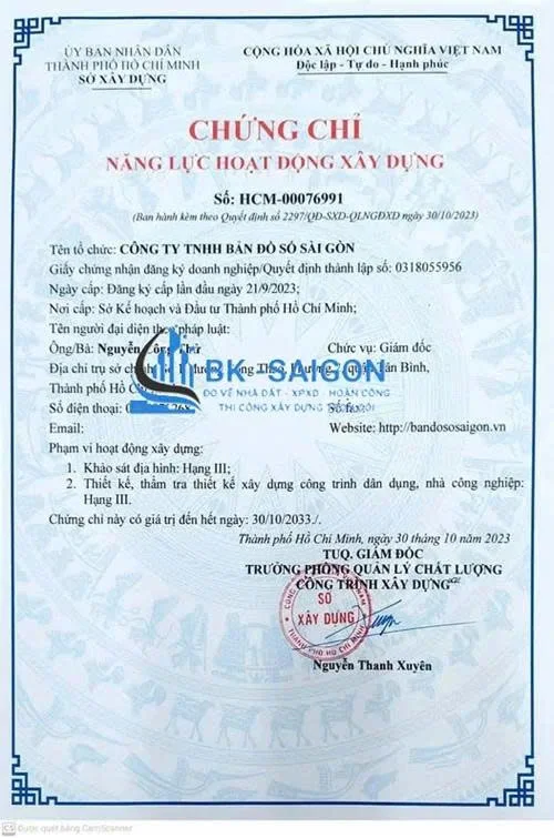 Xin giấy phép xây dựng phường An Hội Tây, TPHCM