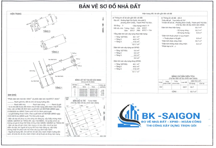 Hoàn công nhà sai hiện trạng Tp.HCM