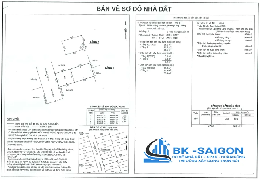dịch vụ hoàn công nhà phường Long Trường