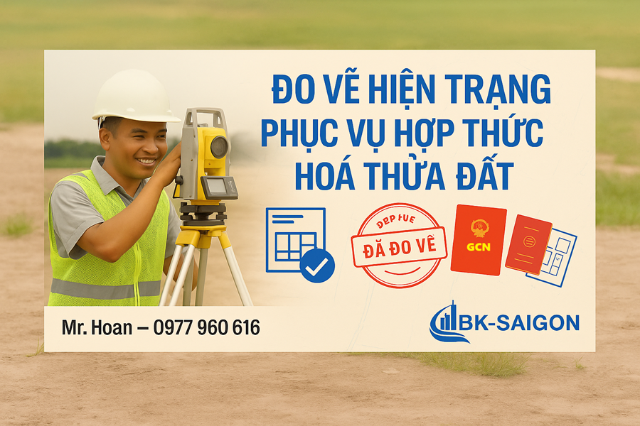 Đo Vẽ Bản Vẽ Hiện Trạng Phục Vụ Hợp Thức Hóa Thửa Đất 
