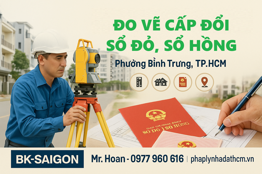 Dịch vụ đo vẽ cấp đổi phường Bình Trưng, Tp. HCM