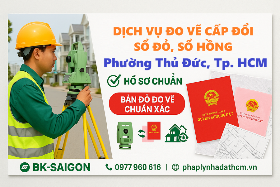 Dịch Vụ Đo Vẽ Cấp Đổi Sổ Đỏ, Sổ Hồng Tại Phường Thủ Đức, TP. HCM