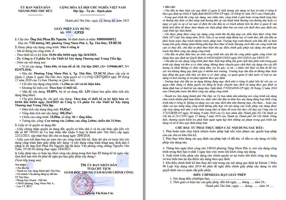 Xin giấy phép xây dựng nâng tầng Quận 12